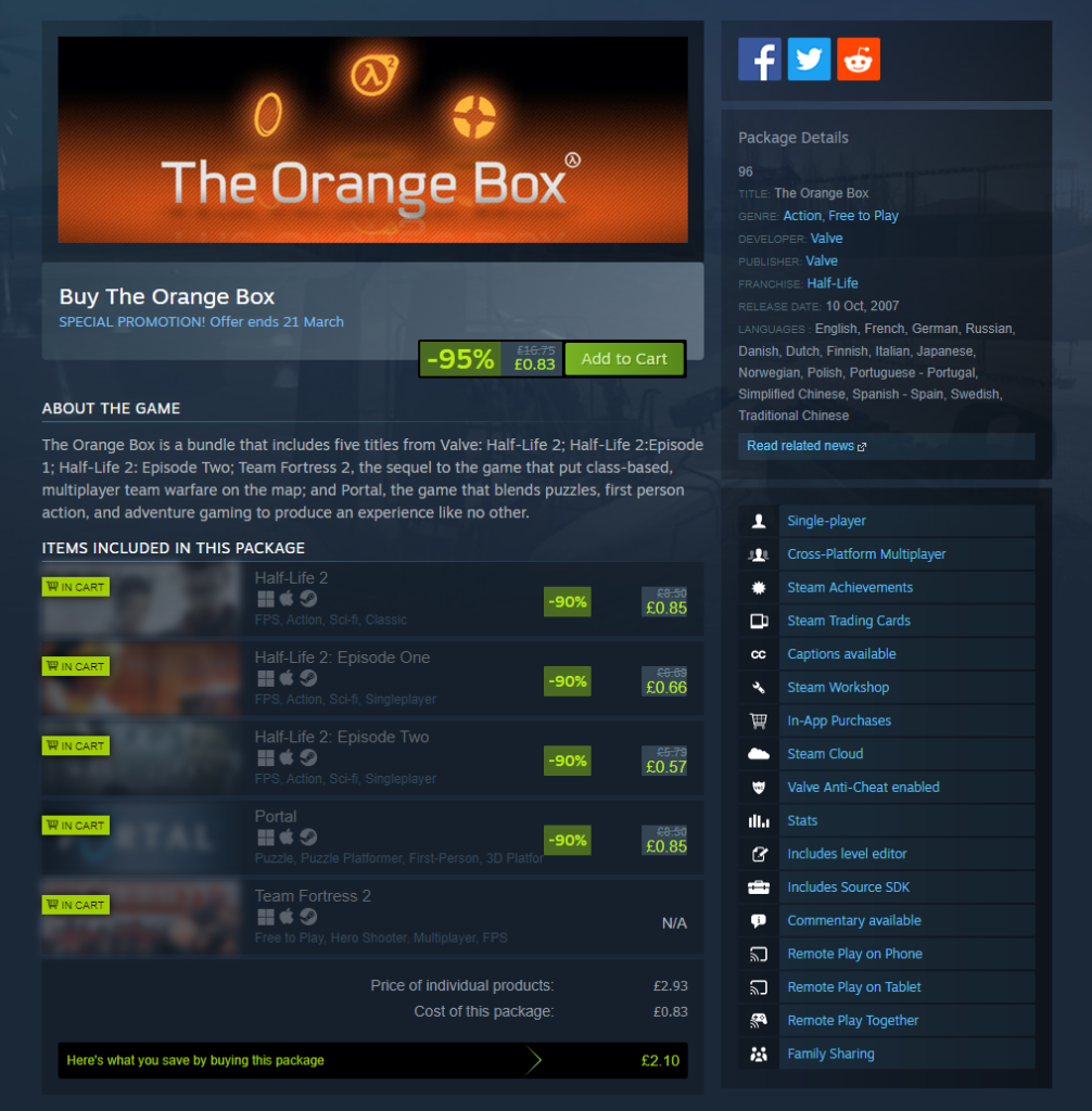 orange box sale