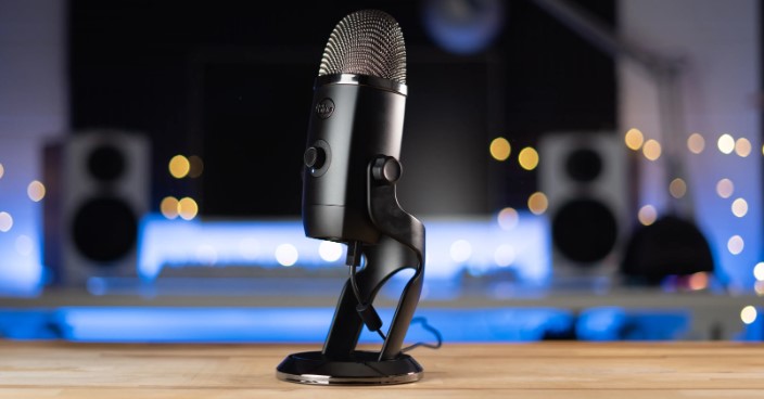 Blue-Microphones x microphone on a desk
