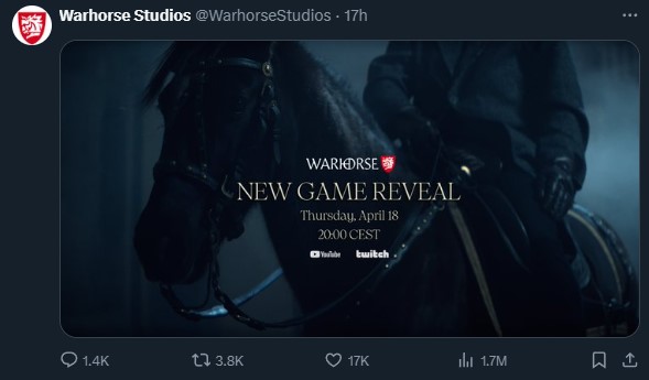 Warhorse Studios tweet