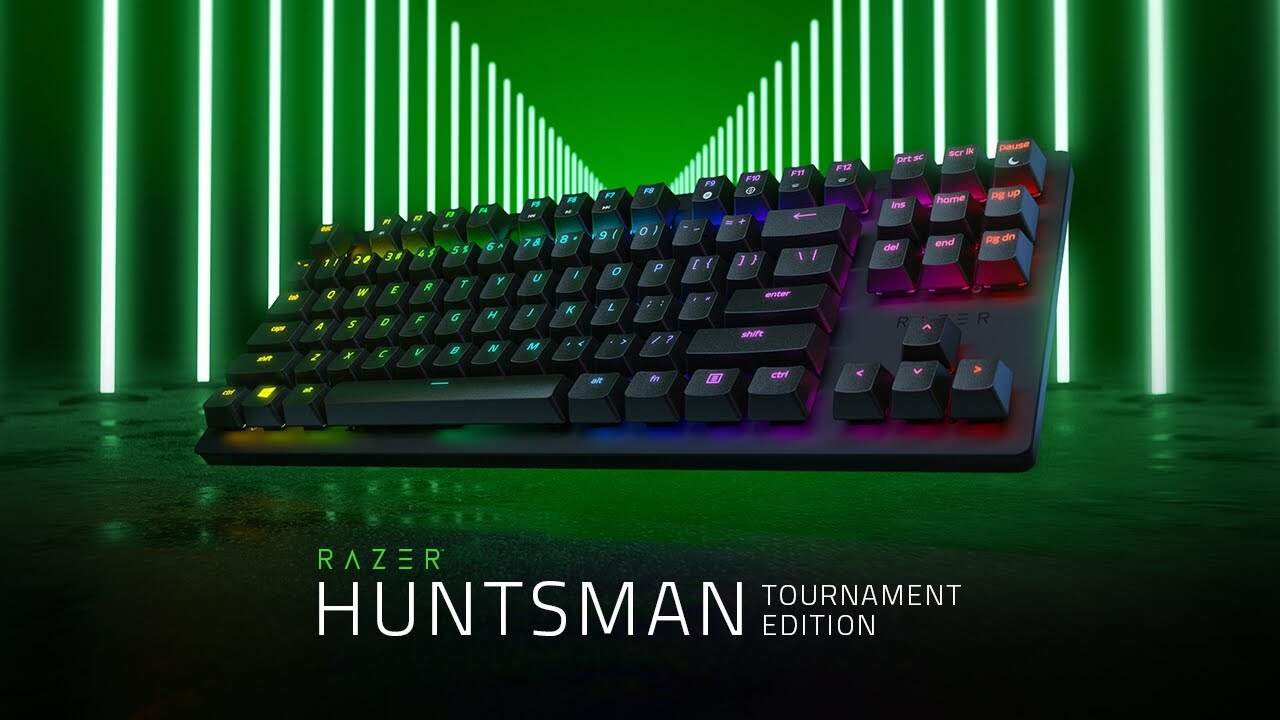 Razer Huntsman Tournament Edition on green backdrop