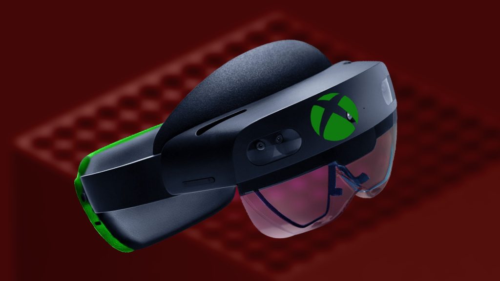 xbox vr headset on a red backdrop