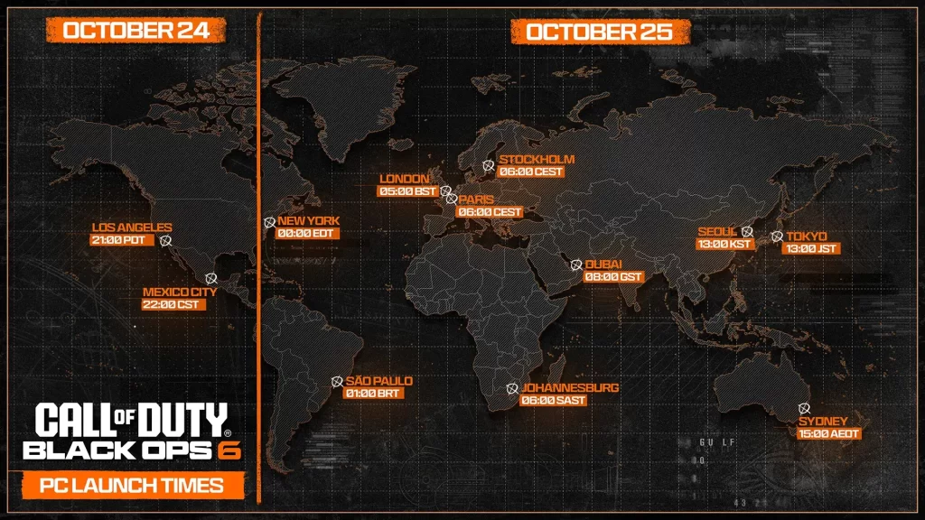 Black Ops 6 release time zones