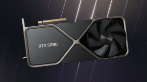 RTX 5090 Card on black backdrop