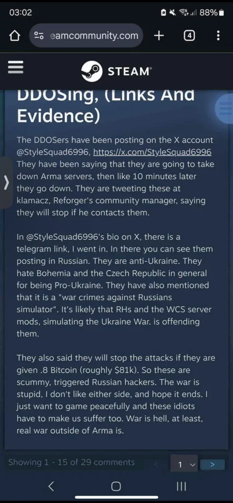 Bohemia Interactive DDoS Attack Brings Servers Down steam community image