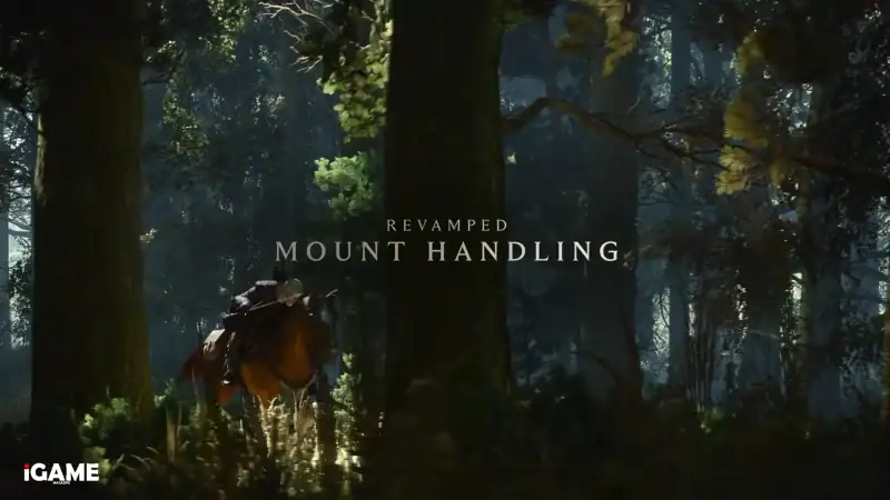 Geralt riding Roach with revamped mount handling in The Witcher 3 Remastered