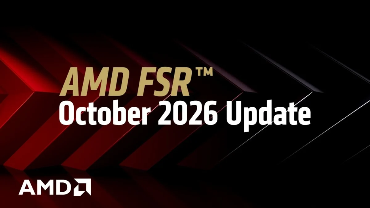 AMD's official FSR October 2026 Update banner in red and black
