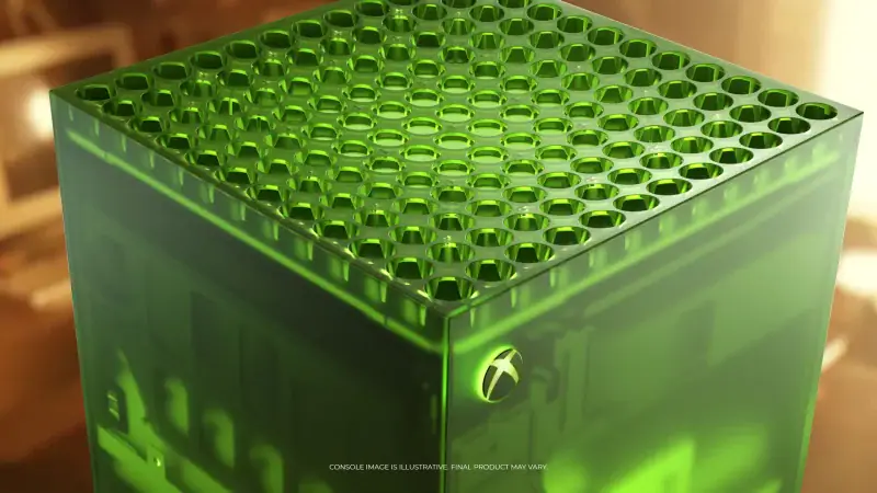 Translucent green Xbox Series X25 Limited Edition console with 25th anniversary logo
